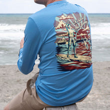 Load image into Gallery viewer, “The Journey” Uni-sex Carolina Blue Long Sleeve Tech Shirt (also in Silver)
